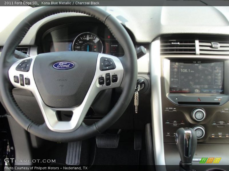 Kona Blue Metallic / Charcoal Black 2011 Ford Edge SEL