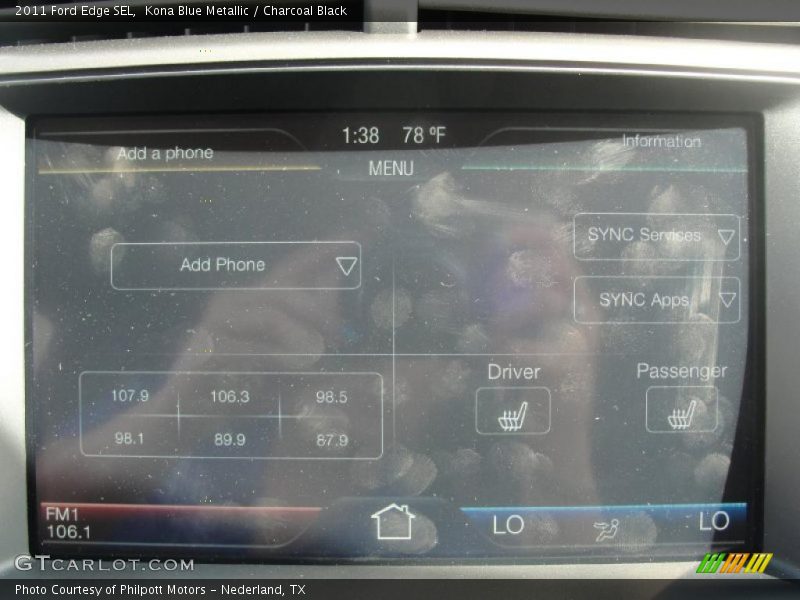 Kona Blue Metallic / Charcoal Black 2011 Ford Edge SEL