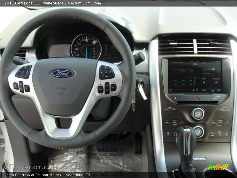 White Suede / Medium Light Stone 2011 Ford Edge SEL