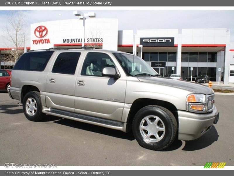 Pewter Metallic / Stone Gray 2002 GMC Yukon XL Denali AWD