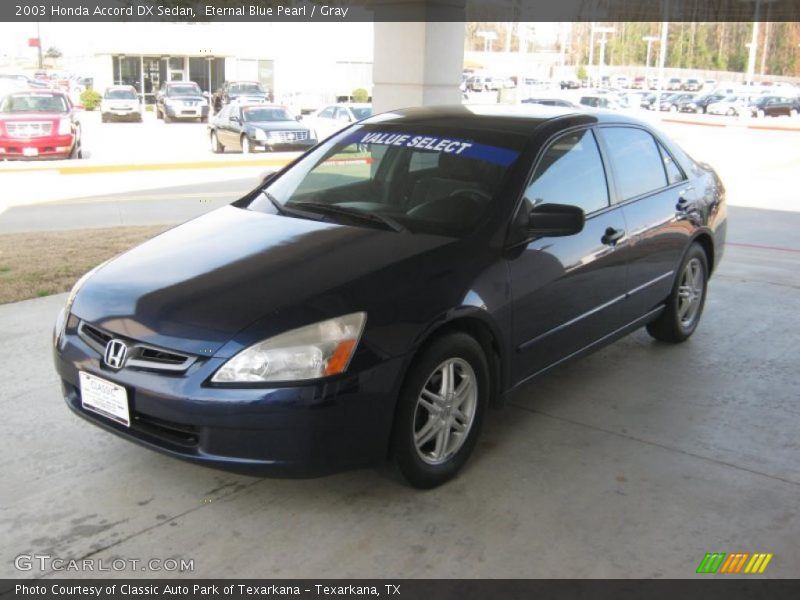 Eternal Blue Pearl / Gray 2003 Honda Accord DX Sedan