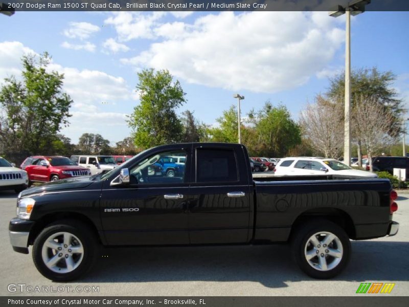 Brilliant Black Crystal Pearl / Medium Slate Gray 2007 Dodge Ram 1500 ST Quad Cab
