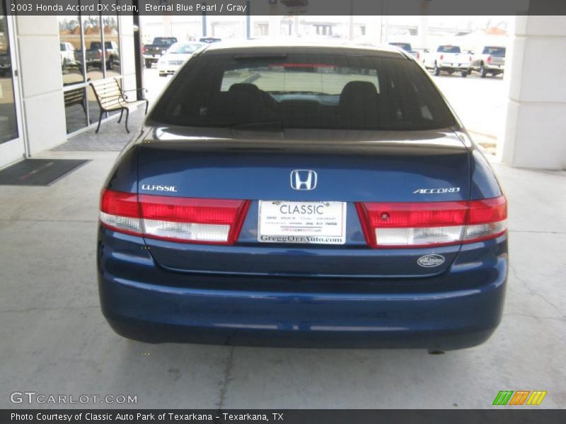 Eternal Blue Pearl / Gray 2003 Honda Accord DX Sedan