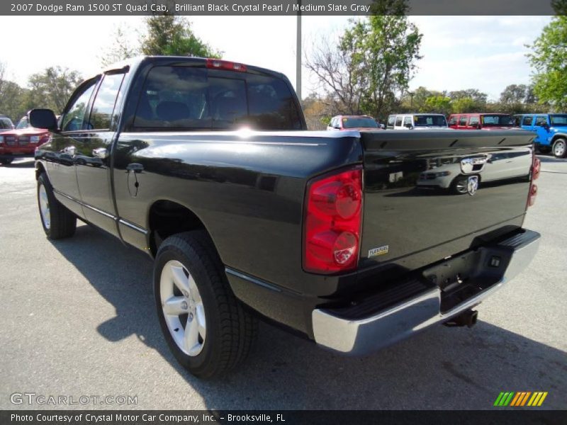 Brilliant Black Crystal Pearl / Medium Slate Gray 2007 Dodge Ram 1500 ST Quad Cab