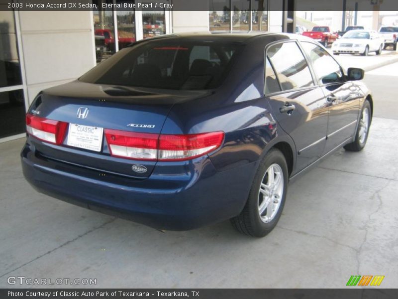 Eternal Blue Pearl / Gray 2003 Honda Accord DX Sedan