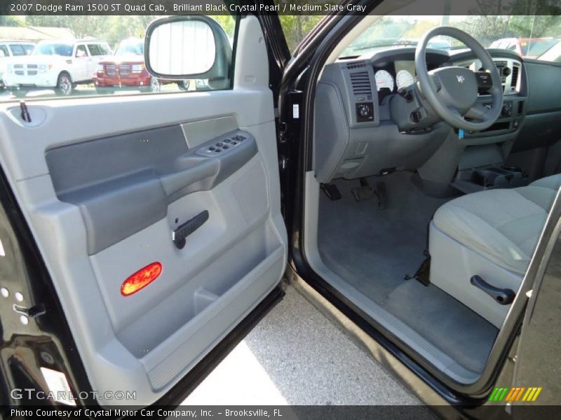 Brilliant Black Crystal Pearl / Medium Slate Gray 2007 Dodge Ram 1500 ST Quad Cab