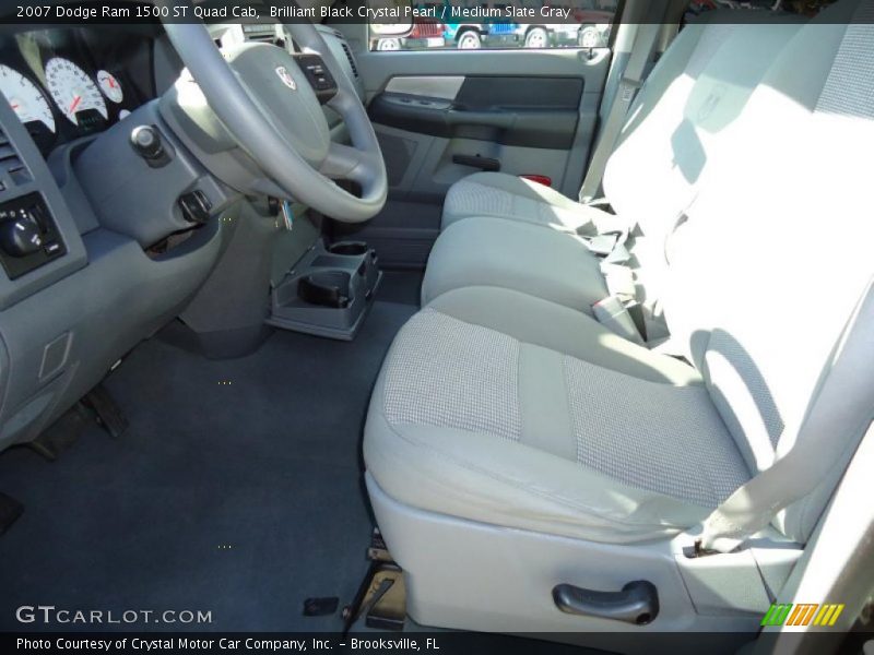 Brilliant Black Crystal Pearl / Medium Slate Gray 2007 Dodge Ram 1500 ST Quad Cab