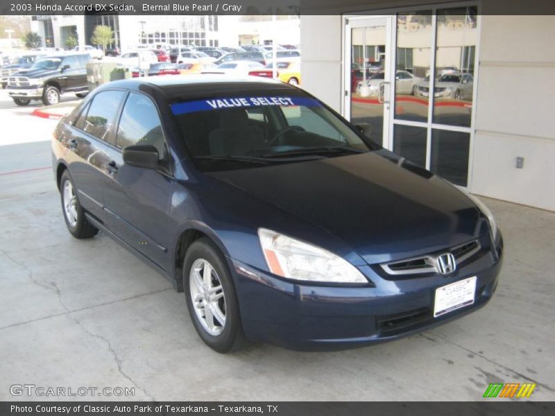 Eternal Blue Pearl / Gray 2003 Honda Accord DX Sedan