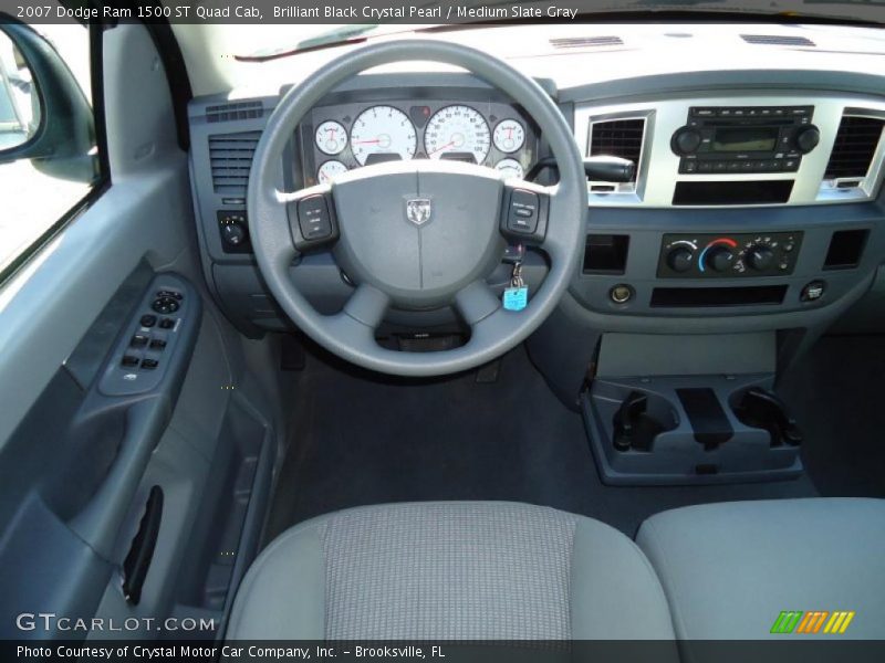 Brilliant Black Crystal Pearl / Medium Slate Gray 2007 Dodge Ram 1500 ST Quad Cab