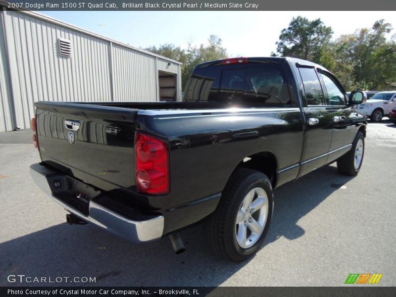 Brilliant Black Crystal Pearl / Medium Slate Gray 2007 Dodge Ram 1500 ST Quad Cab