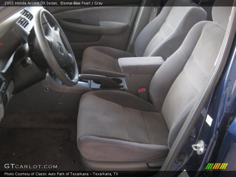 Eternal Blue Pearl / Gray 2003 Honda Accord DX Sedan