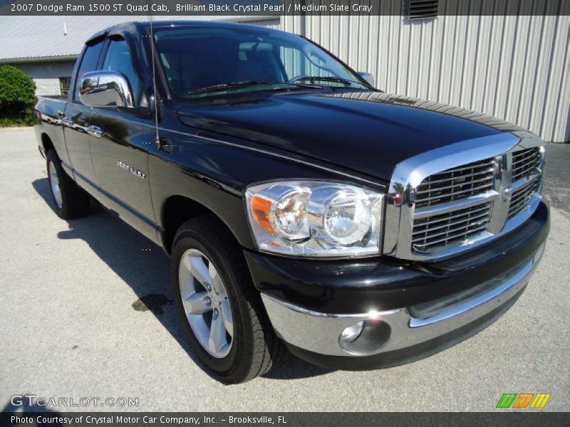 Brilliant Black Crystal Pearl / Medium Slate Gray 2007 Dodge Ram 1500 ST Quad Cab