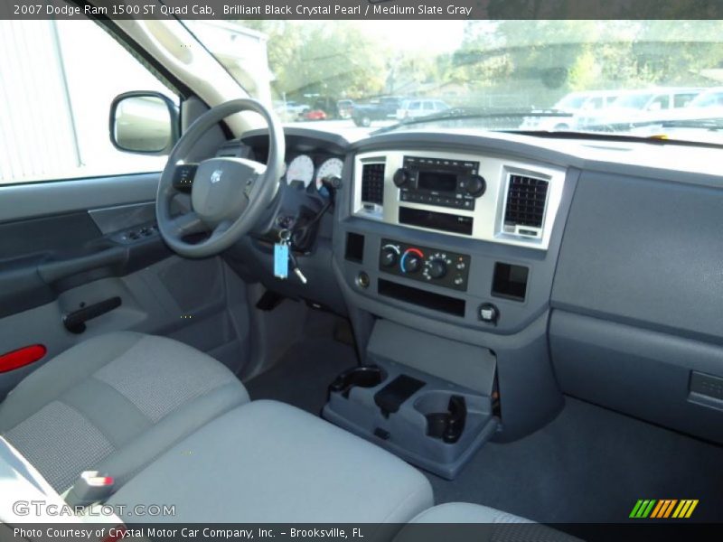 Brilliant Black Crystal Pearl / Medium Slate Gray 2007 Dodge Ram 1500 ST Quad Cab
