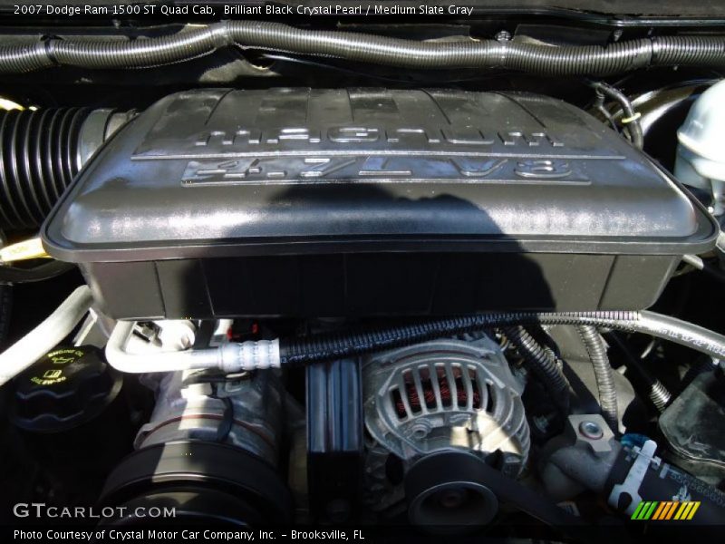 Brilliant Black Crystal Pearl / Medium Slate Gray 2007 Dodge Ram 1500 ST Quad Cab