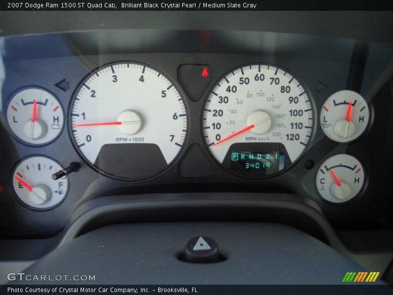 Brilliant Black Crystal Pearl / Medium Slate Gray 2007 Dodge Ram 1500 ST Quad Cab