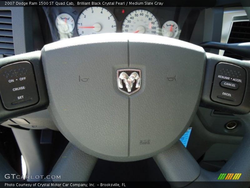Brilliant Black Crystal Pearl / Medium Slate Gray 2007 Dodge Ram 1500 ST Quad Cab