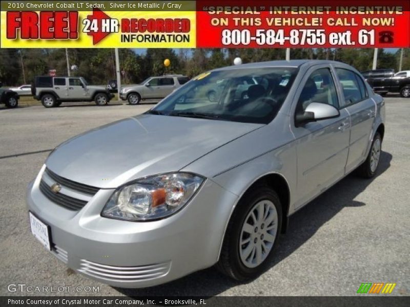 Silver Ice Metallic / Gray 2010 Chevrolet Cobalt LT Sedan