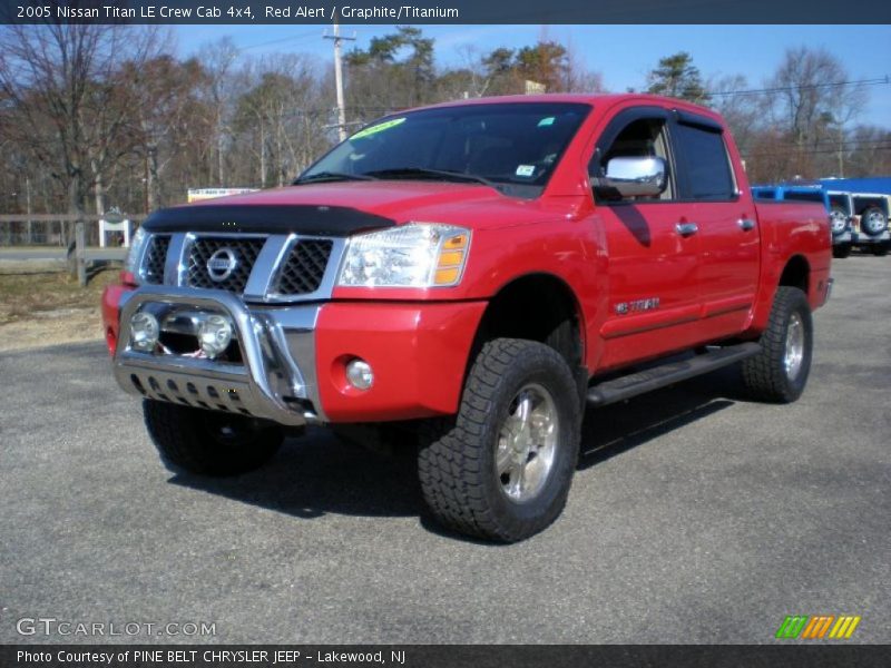 Red Alert / Graphite/Titanium 2005 Nissan Titan LE Crew Cab 4x4