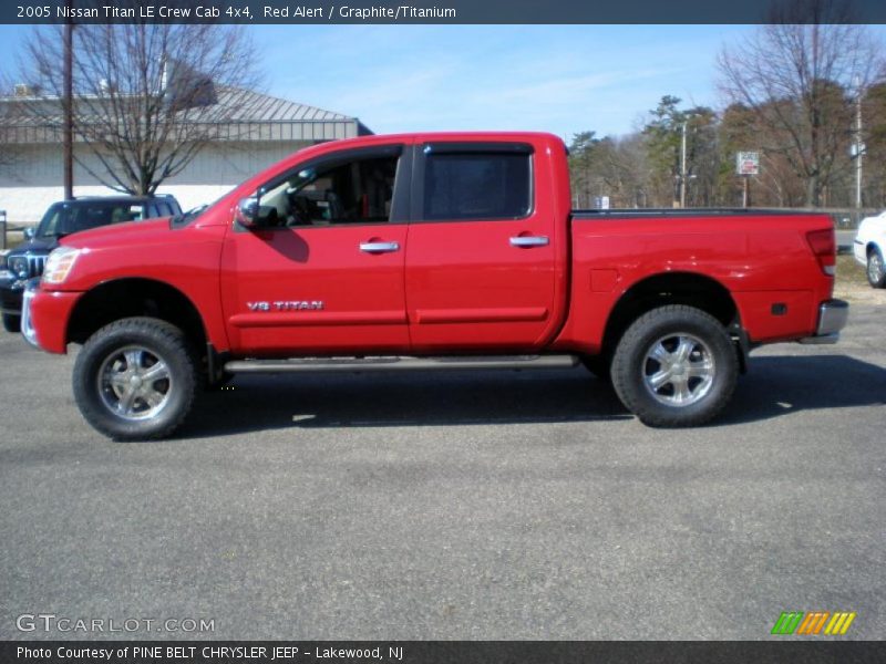 Red Alert / Graphite/Titanium 2005 Nissan Titan LE Crew Cab 4x4