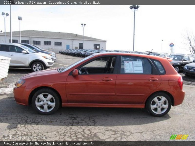 Copperhead Orange Metallic / Black 2009 Kia Spectra 5 SX Wagon