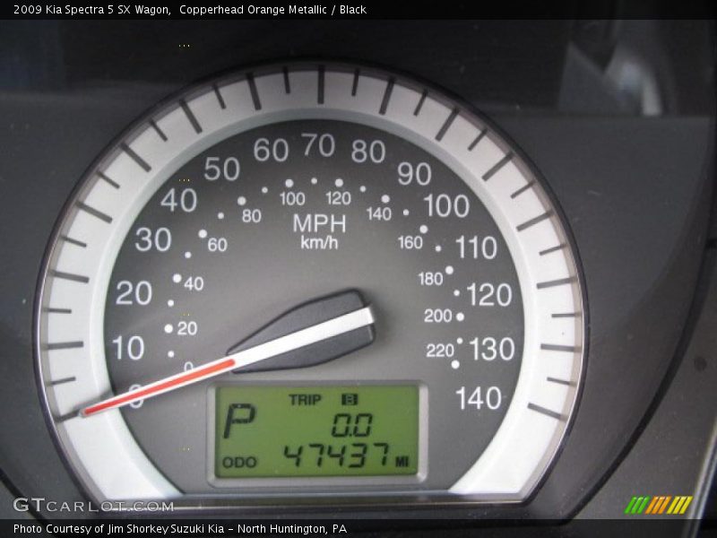 Copperhead Orange Metallic / Black 2009 Kia Spectra 5 SX Wagon
