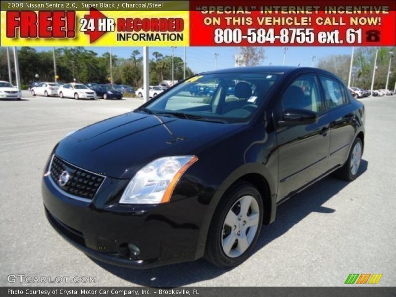 Super Black / Charcoal/Steel 2008 Nissan Sentra 2.0