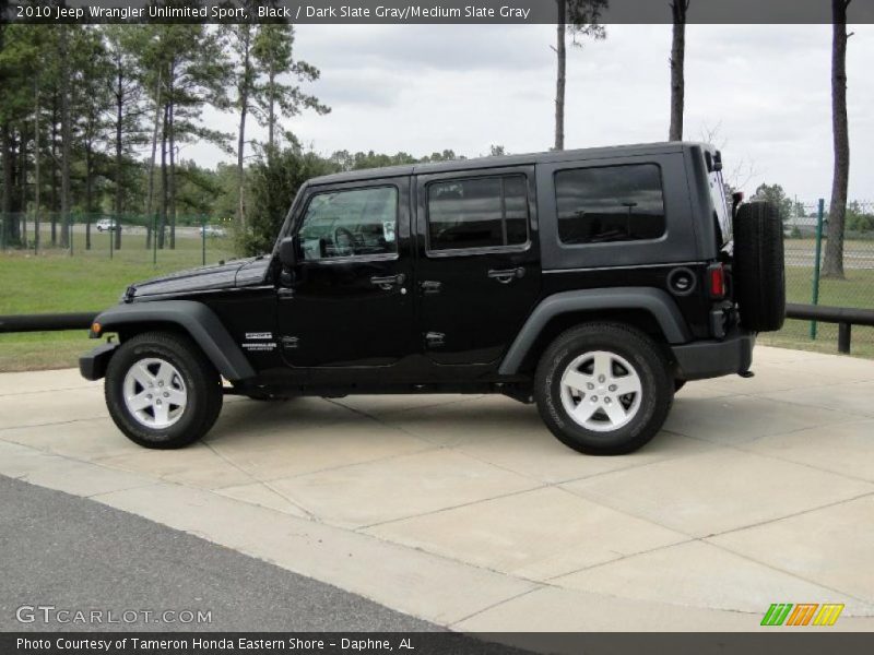 Black / Dark Slate Gray/Medium Slate Gray 2010 Jeep Wrangler Unlimited Sport