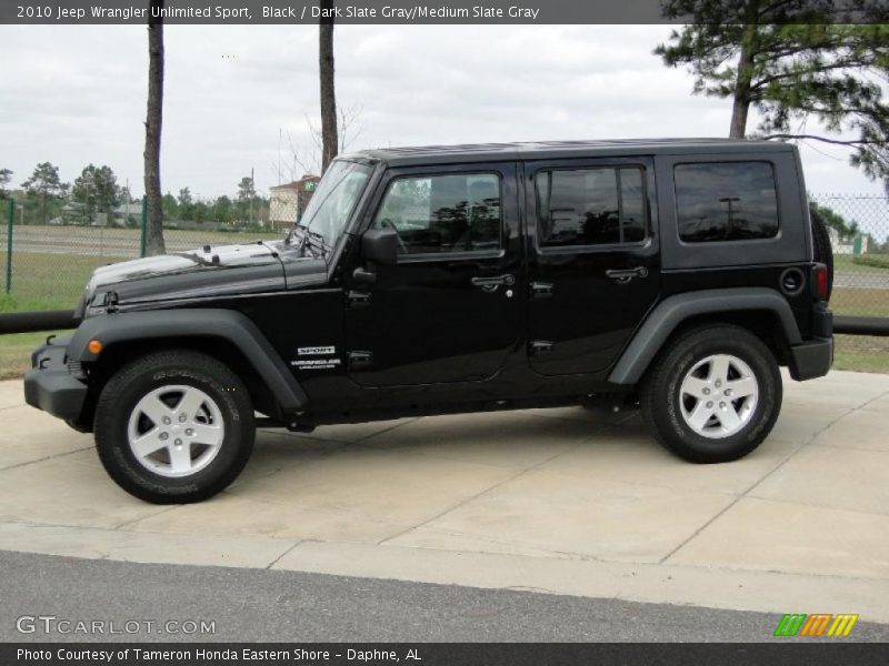 Black / Dark Slate Gray/Medium Slate Gray 2010 Jeep Wrangler Unlimited Sport