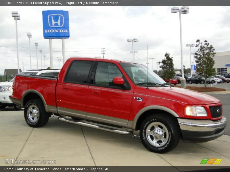 Bright Red / Medium Parchment 2002 Ford F150 Lariat SuperCrew