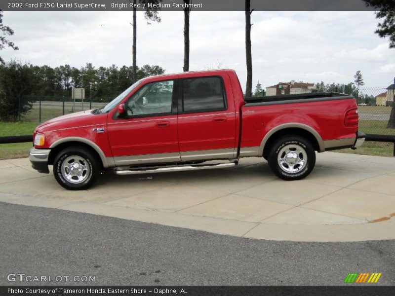 Bright Red / Medium Parchment 2002 Ford F150 Lariat SuperCrew