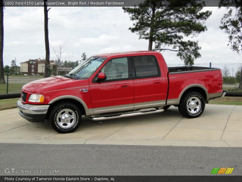 Bright Red / Medium Parchment 2002 Ford F150 Lariat SuperCrew