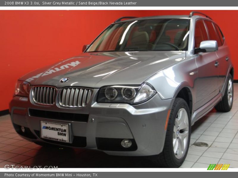 Silver Grey Metallic / Sand Beige/Black Nevada Leather 2008 BMW X3 3.0si