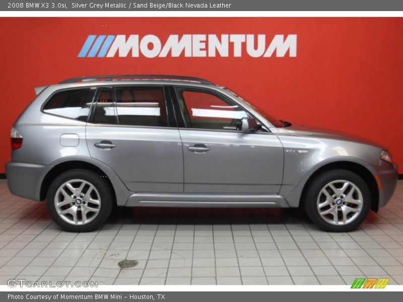 Silver Grey Metallic / Sand Beige/Black Nevada Leather 2008 BMW X3 3.0si