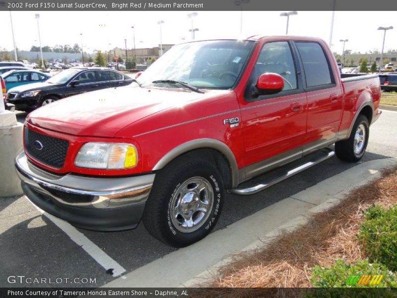 Bright Red / Medium Parchment 2002 Ford F150 Lariat SuperCrew