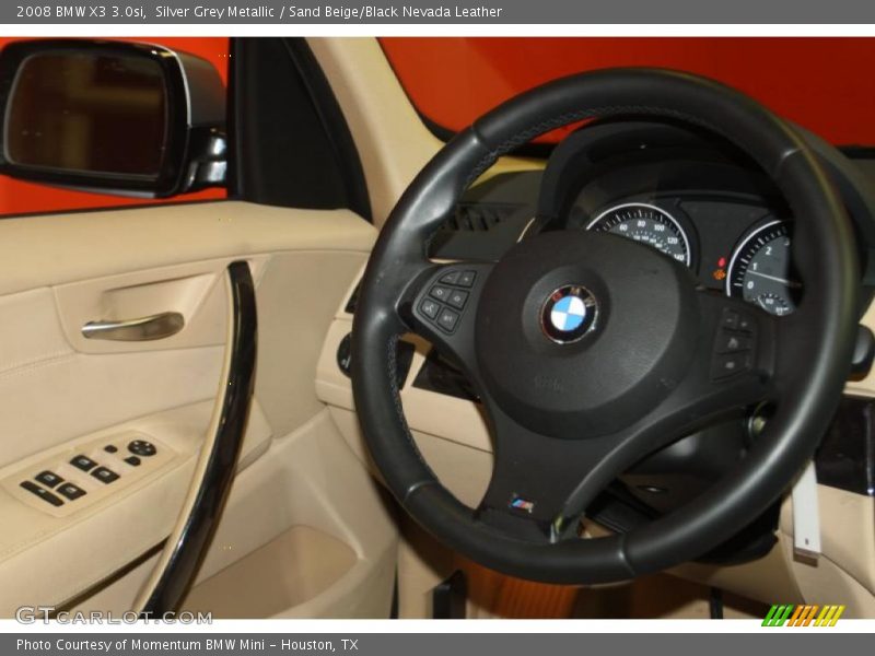 Silver Grey Metallic / Sand Beige/Black Nevada Leather 2008 BMW X3 3.0si