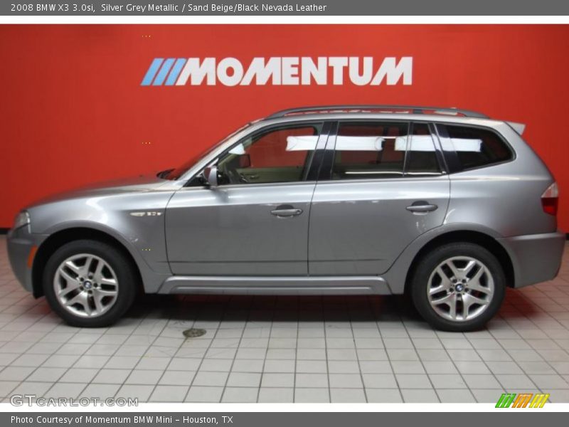 Silver Grey Metallic / Sand Beige/Black Nevada Leather 2008 BMW X3 3.0si