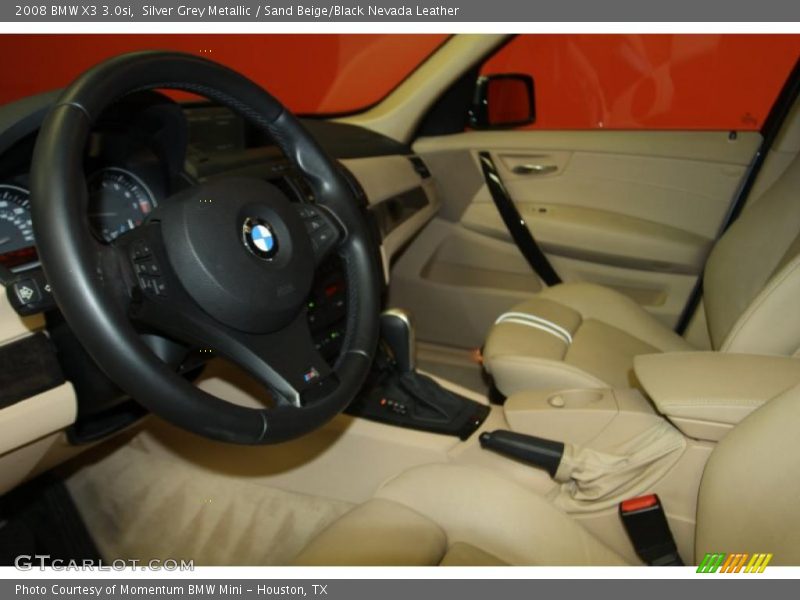 Silver Grey Metallic / Sand Beige/Black Nevada Leather 2008 BMW X3 3.0si