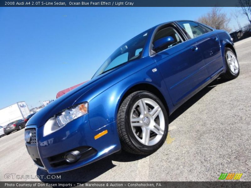 Ocean Blue Pearl Effect / Light Gray 2008 Audi A4 2.0T S-Line Sedan