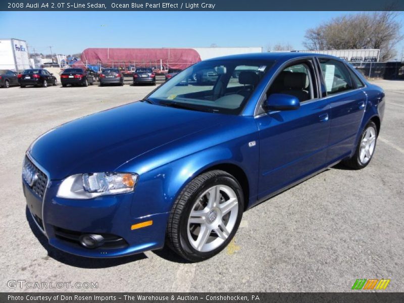 Ocean Blue Pearl Effect / Light Gray 2008 Audi A4 2.0T S-Line Sedan