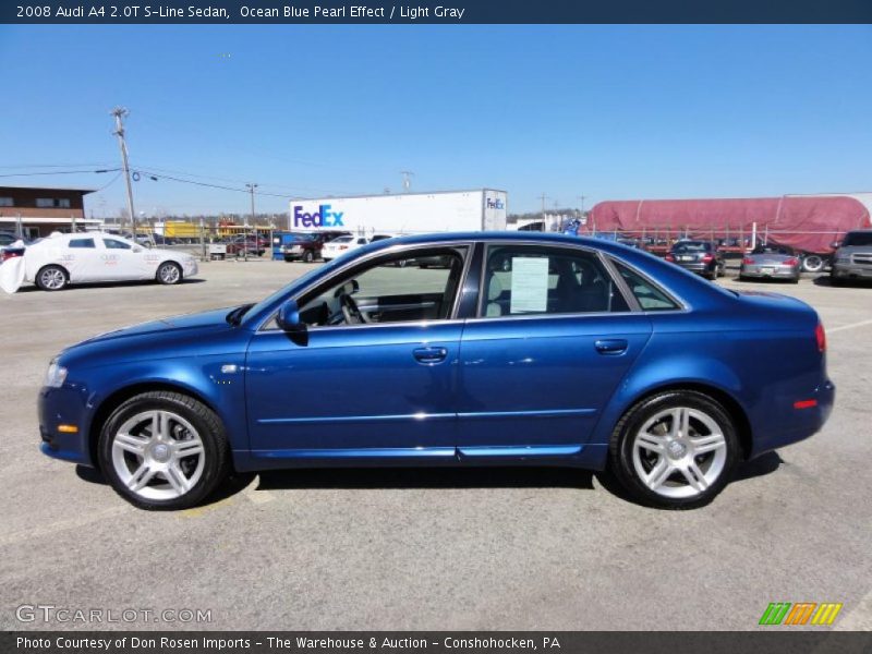 Ocean Blue Pearl Effect / Light Gray 2008 Audi A4 2.0T S-Line Sedan