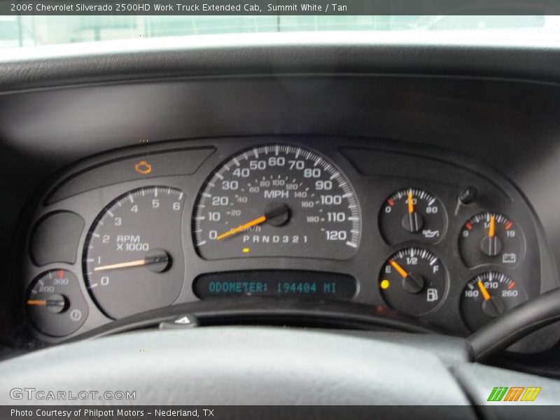 2006 Silverado 2500HD Work Truck Extended Cab Work Truck Extended Cab Gauges