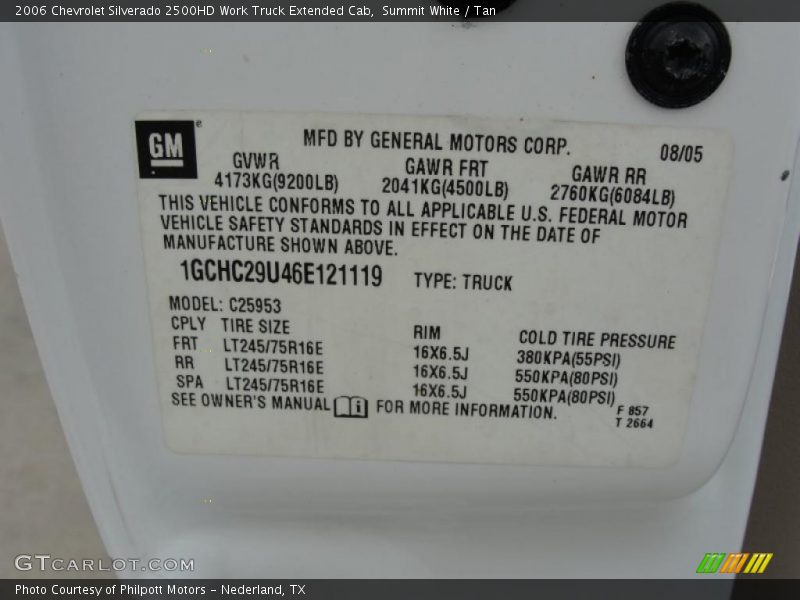 Summit White / Tan 2006 Chevrolet Silverado 2500HD Work Truck Extended Cab