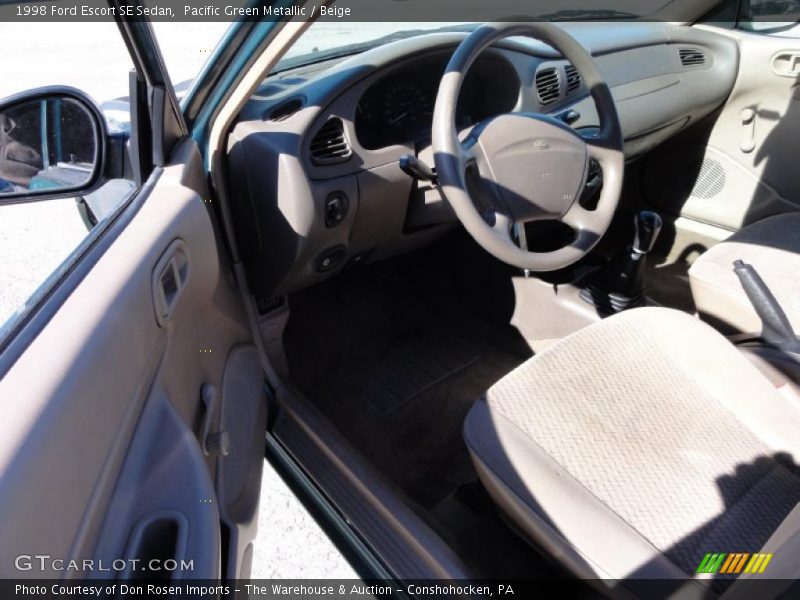 Pacific Green Metallic / Beige 1998 Ford Escort SE Sedan