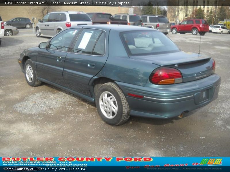 Medium Green-Blue Metallic / Graphite 1998 Pontiac Grand Am SE Sedan