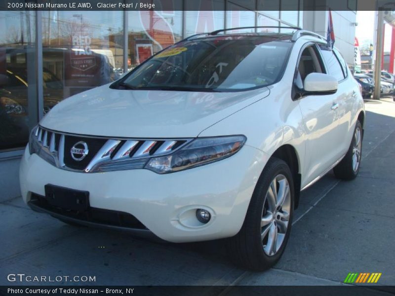 Glacier Pearl / Beige 2009 Nissan Murano LE AWD