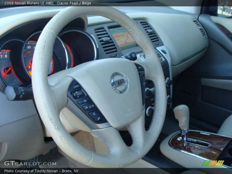 Glacier Pearl / Beige 2009 Nissan Murano LE AWD