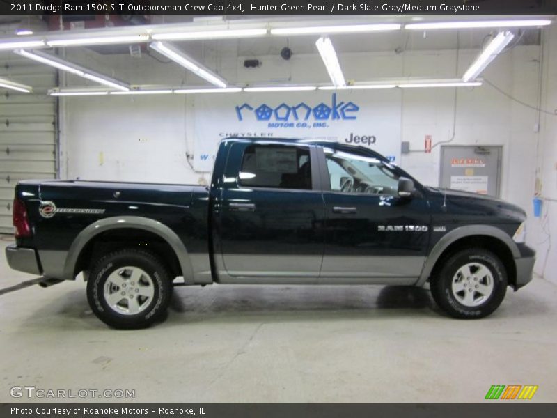 Hunter Green Pearl / Dark Slate Gray/Medium Graystone 2011 Dodge Ram 1500 SLT Outdoorsman Crew Cab 4x4