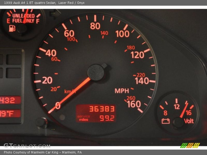 Laser Red / Onyx 1999 Audi A4 1.8T quattro Sedan