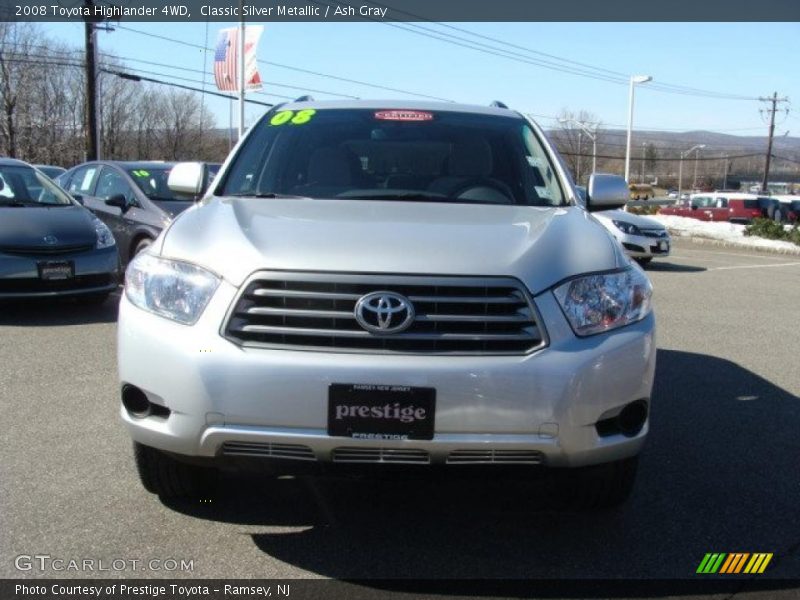 Classic Silver Metallic / Ash Gray 2008 Toyota Highlander 4WD