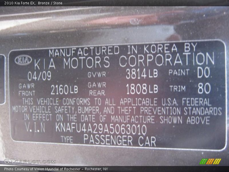 Bronze / Stone 2010 Kia Forte EX